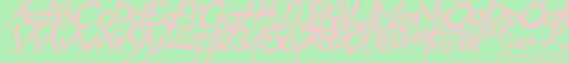 PsychoBoldItalic Font – Pink Fonts on Green Background