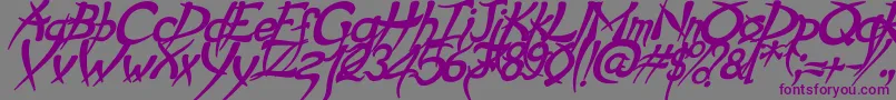 PsychoBoldItalic-fontti – violetit fontit harmaalla taustalla