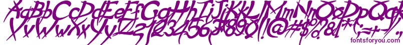 PsychoBoldItalic-Schriftart – Violette Schriften