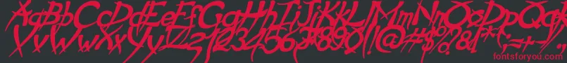 PsychoBoldItalic Font – Red Fonts on Black Background