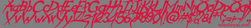 PsychoBoldItalic Font – Red Fonts on Gray Background