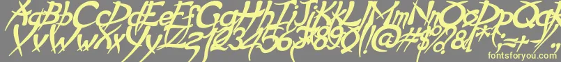PsychoBoldItalic Font – Yellow Fonts on Gray Background