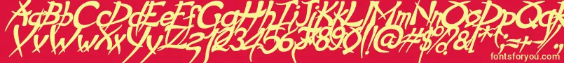 PsychoBoldItalic Font – Yellow Fonts on Red Background