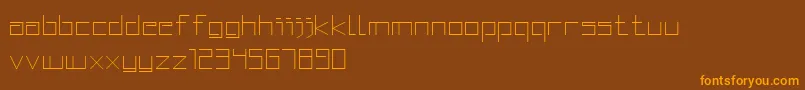 SquaredDisplay Font – Orange Fonts on Brown Background