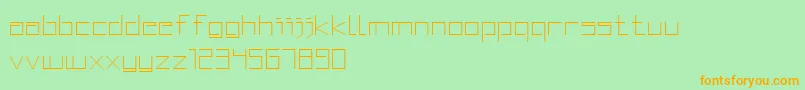 SquaredDisplay-Schriftart – Orangefarbene Schriften auf grünem Hintergrund