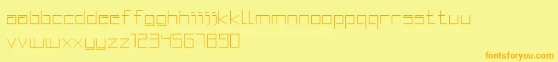 SquaredDisplay Font – Orange Fonts on Yellow Background