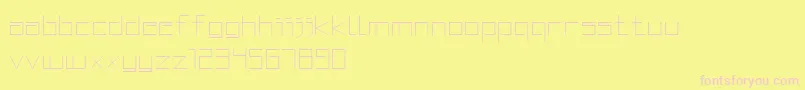 SquaredDisplay Font – Pink Fonts on Yellow Background