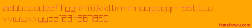 SquaredDisplay Font – Red Fonts on Orange Background