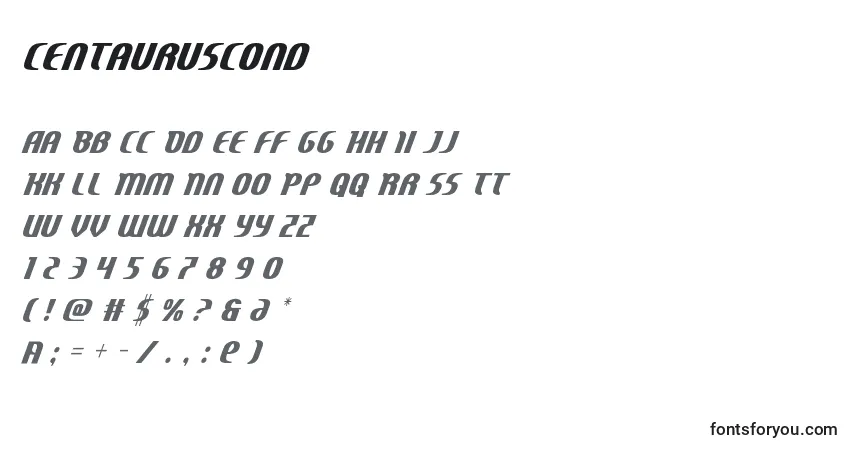 A fonte Centauruscond – alfabeto, números, caracteres especiais