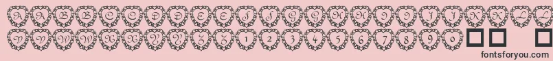 101 Heart Framed Font – Black Fonts on Pink Background