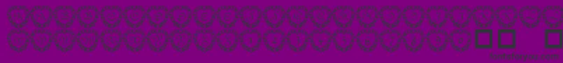 Fonte 101 Heart Framed – fontes pretas em um fundo violeta