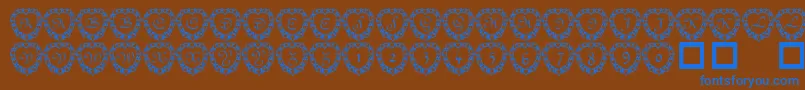 101 Heart Framed Font – Blue Fonts on Brown Background