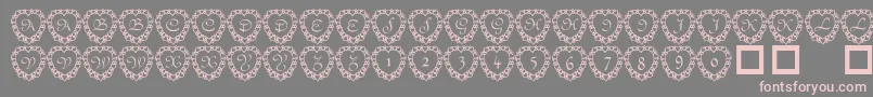 101 Heart Framed-Schriftart – Rosa Schriften auf grauem Hintergrund