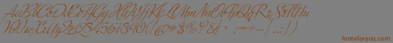 Weitere Informationen zur MinistryScript-Schriftart MinistryScript-Schriftart – Braune Schriften auf grauem Hintergrund