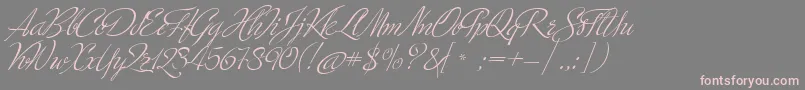 MinistryScript-Schriftart – Rosa Schriften auf grauem Hintergrund