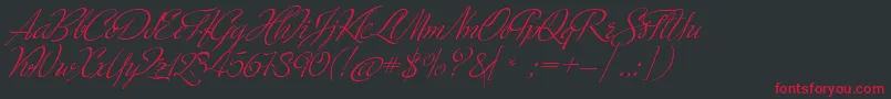 MinistryScript Font – Red Fonts on Black Background