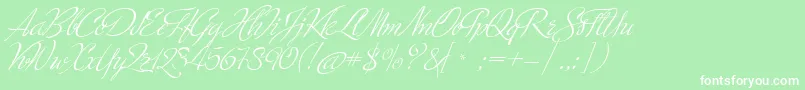 MinistryScript Font – White Fonts on Green Background