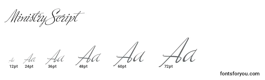 MinistryScript Font Sizes