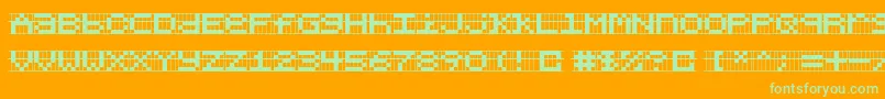 Chlorenf Font – Green Fonts on Orange Background
