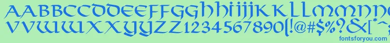 Norse Font – Blue Fonts on Green Background