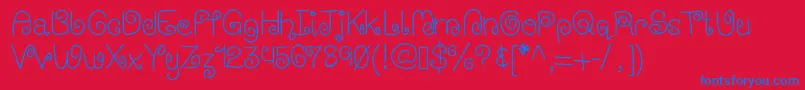 Wischystylus Font – Blue Fonts on Red Background