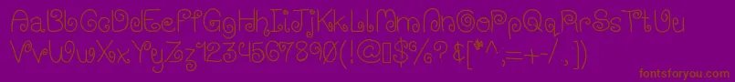 Wischystylus-Schriftart – Braune Schriften auf violettem Hintergrund