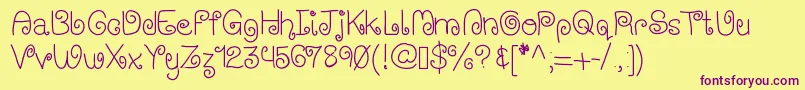 Wischystylus Font – Purple Fonts on Yellow Background