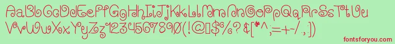 Wischystylus Font – Red Fonts on Green Background