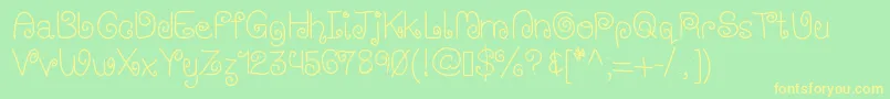 Wischystylus Font – Yellow Fonts on Green Background