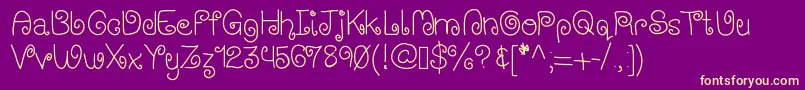 Wischystylus-Schriftart – Gelbe Schriften auf violettem Hintergrund