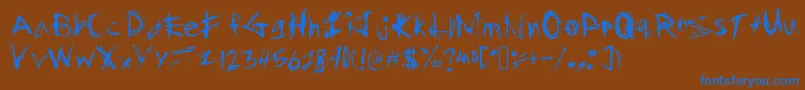 Ghostchase Font – Blue Fonts on Brown Background