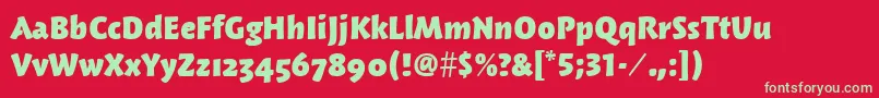 WoodlandmditcTtBold Font – Green Fonts on Red Background