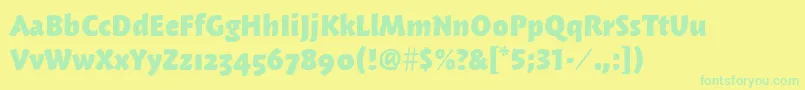 WoodlandmditcTtBold Font – Green Fonts on Yellow Background