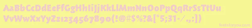 WoodlandmditcTtBold Font – Pink Fonts on Yellow Background