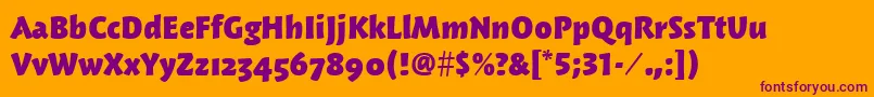 WoodlandmditcTtBold Font – Purple Fonts on Orange Background