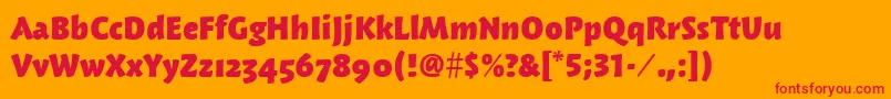 WoodlandmditcTtBold Font – Red Fonts on Orange Background
