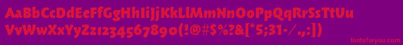 WoodlandmditcTtBold Font – Red Fonts on Purple Background