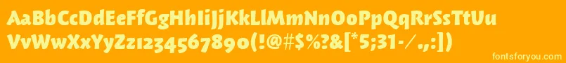 WoodlandmditcTtBold Font – Yellow Fonts on Orange Background