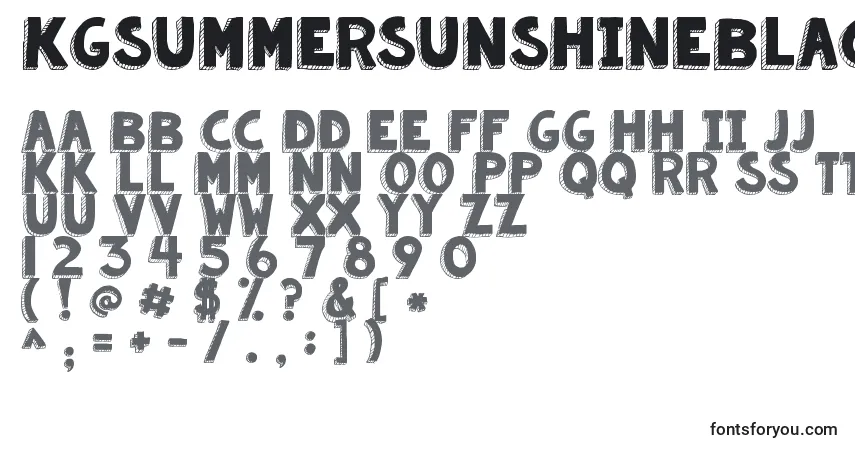 Czcionka Kgsummersunshineblackout – alfabet, cyfry, specjalne znaki