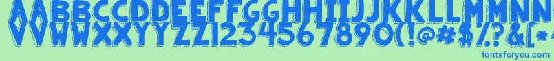 Шрифт Kgsummersunshineblackout – синие шрифты на зелёном фоне