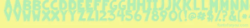 Kgsummersunshineblackout Font – Green Fonts on Yellow Background