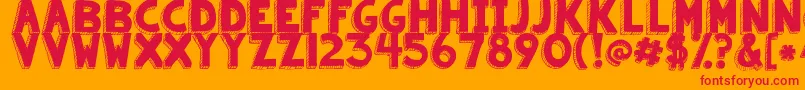フォントKgsummersunshineblackout – オレンジの背景に赤い文字