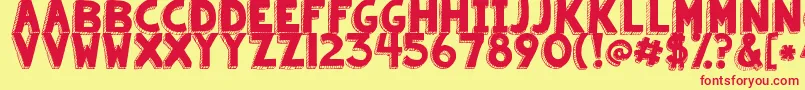 Kgsummersunshineblackout Font – Red Fonts on Yellow Background