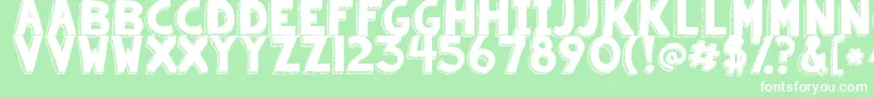 Fonte Kgsummersunshineblackout – fontes brancas em um fundo verde