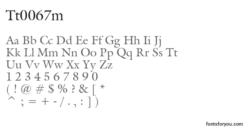 A fonte Tt0067m – alfabeto, números, caracteres especiais