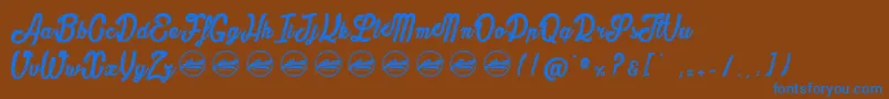 Шрифт TheBullyPersonaluseonly – синие шрифты на коричневом фоне