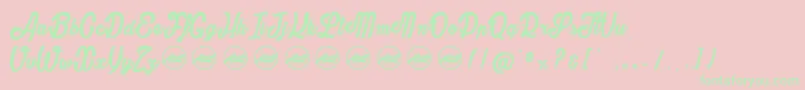 TheBullyPersonaluseonly Font – Green Fonts on Pink Background