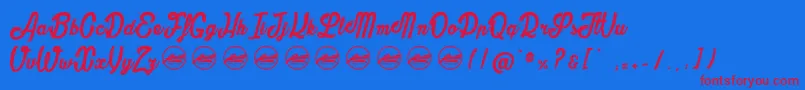 TheBullyPersonaluseonly Font – Red Fonts on Blue Background