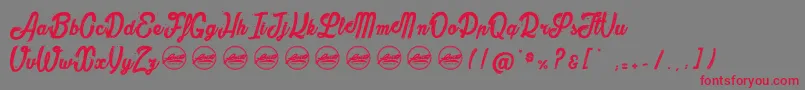 Fonte TheBullyPersonaluseonly – fontes vermelhas em um fundo cinza