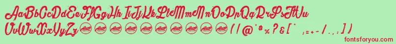 TheBullyPersonaluseonly Font – Red Fonts on Green Background